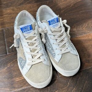 Golden Goose Superstar Leather Glitter Low-Top Sneakers
